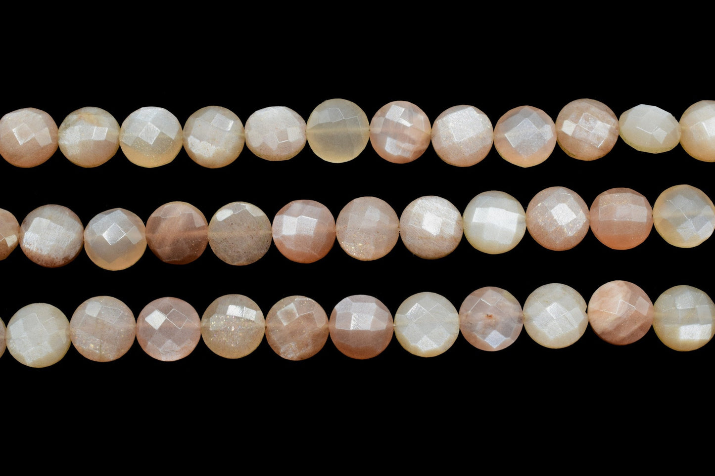 Peach Moonstone 8mm Coin Beads ,Faceted Gemstone Coin beads, Jewelry Supplies,Peach Moonstone Faceted Coin,Faceted Coin Shape Beads,Gemstone
