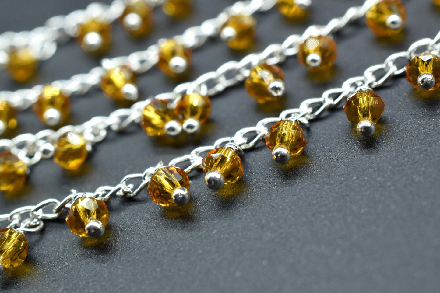 Citrine Cluster Rosary,Citrine Faceted Rosary Chain,Citrine Quartz Dangling Chain,Unqiue Rosary Chain,Wire Wrapped Chain,Quartz Rosary Chain