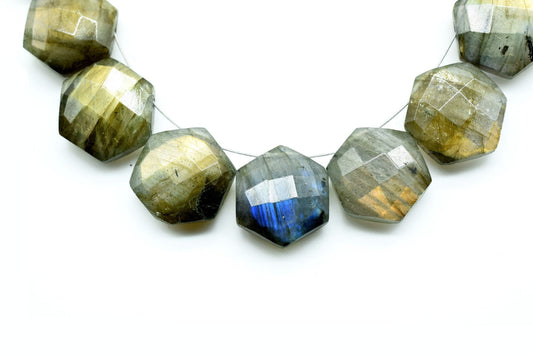 12mm labradorite Hexagon Faceted Beads,handcut Hexagon Briolette,Flashy Labradorite Hexagon Beads,12mm Hexagon Briolette Bead,wholesale bead