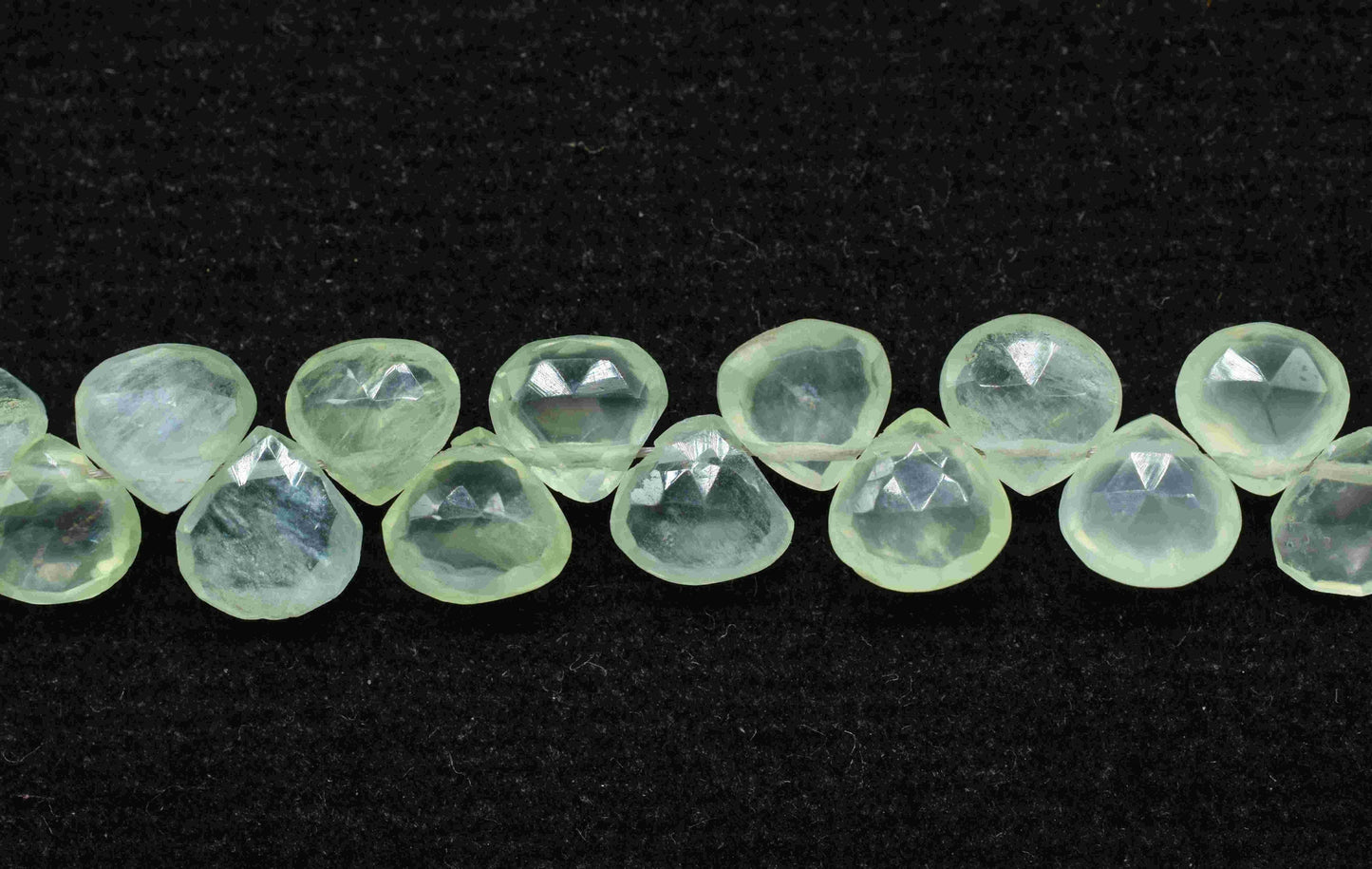 Natural Prehnite Strand Beads,Tiny Heart Shape Necklace,Gemstone Faceted Briolettes,Handmade Beads jewelry,Station Link,loose Beads Gift for