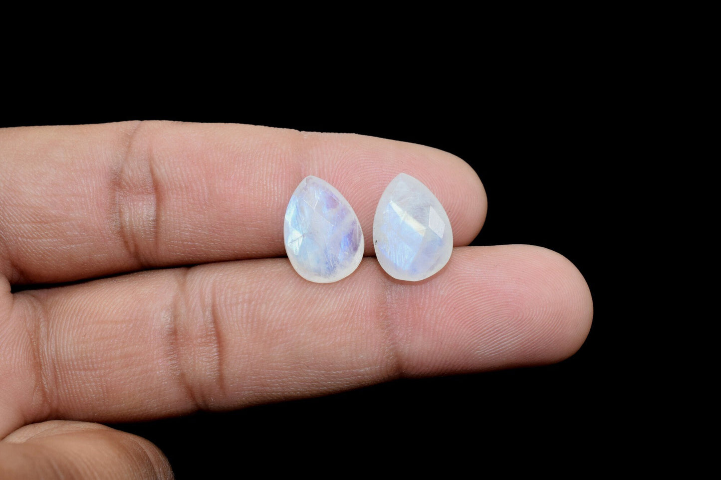 Rainbow Moonstone 10x14mm Briolette Pear,Moonstone Pear Faceted Briolette,Flashy Moonstone beads,Natural Gemstone for jewelry,Pear Briolette
