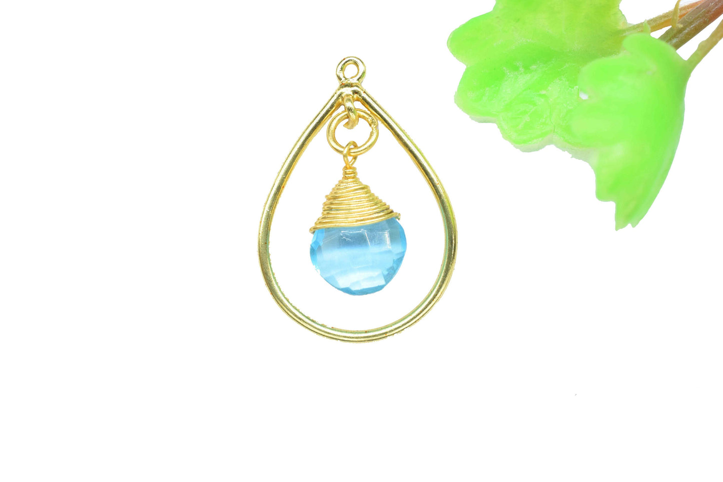 Gemstone Wire Wrapped Connectors,Handmade Components,Beads Pendant Jewelry,Finding Teardrop,Components Dangle Earrings,Station Link Supply