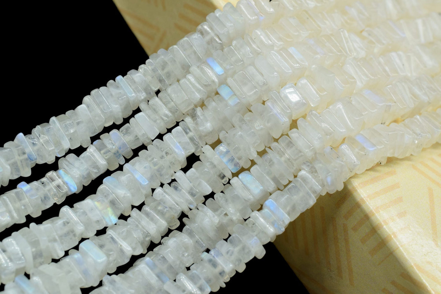 Moonstone Heishi Beads Size 4-6MM 16 inch strand Approx,Moonstone Heishi Beads,Moonstone Heishi Cut Beads,Moonstone bead,Square smooth Beads