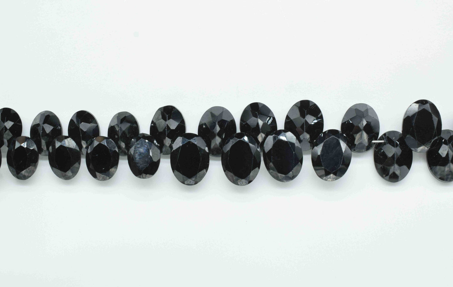Black Onyx Faceted Beads Briolettes,Gemstone Oval Beads Necklace,Strand Beads jewelry,Handmade Station Link,Semi Precious loose Beads Gift
