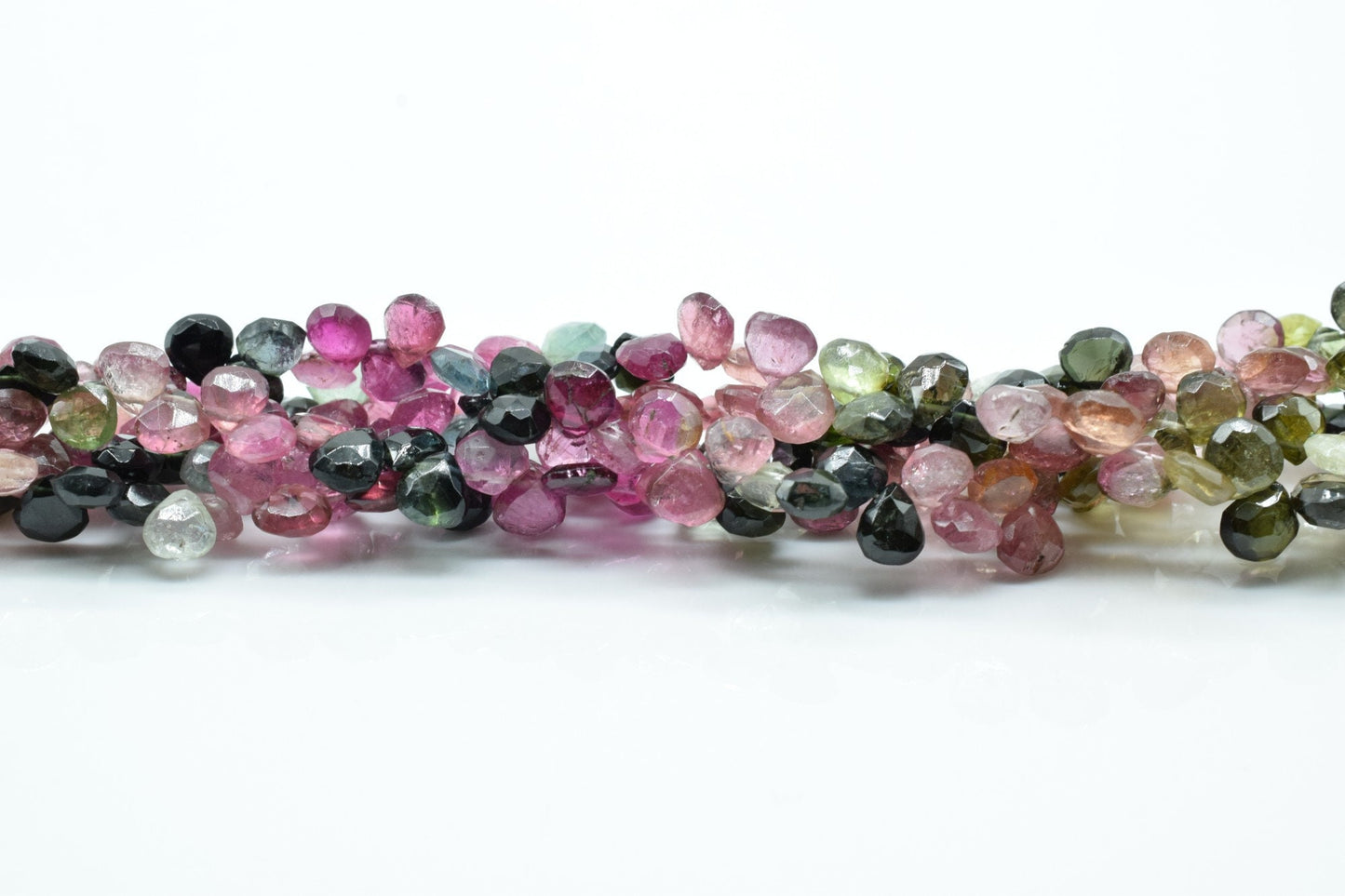 Multi Tourmaline Gemstone,5mm Faceted Heart Briolette Beads,Multi Tourmaline Briolette,Watermelon Tourmaline Heart shape Briolette,8 inches