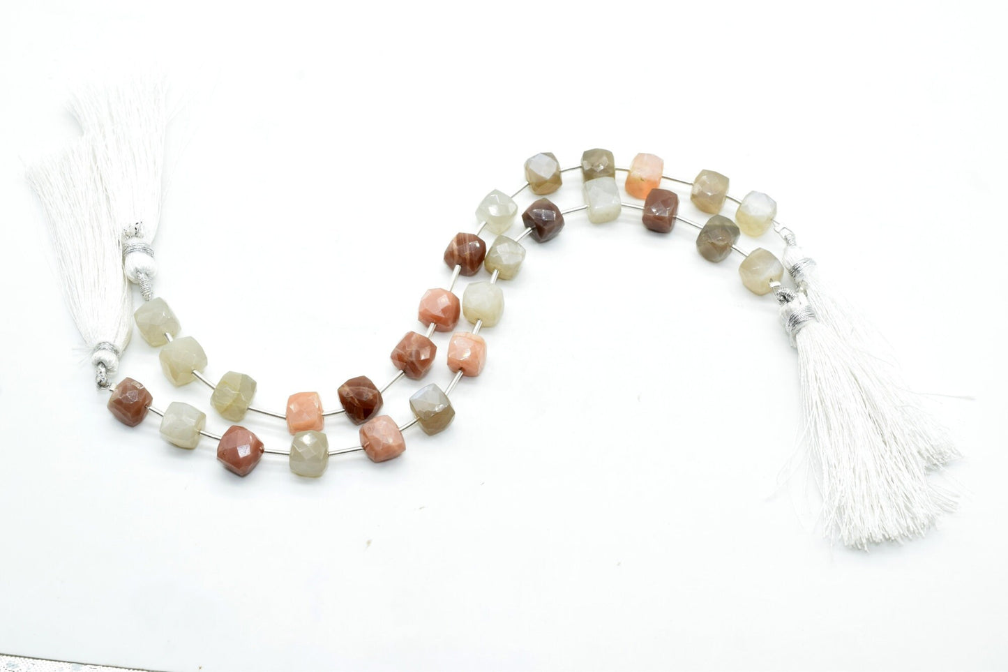 Natural Multi Moonstone 8mm Cube Box Beads,Gemstone Faceted Box Shape Briolettes,Box shape Briolettes,Jewelry Making Beads,6 Inch Strands