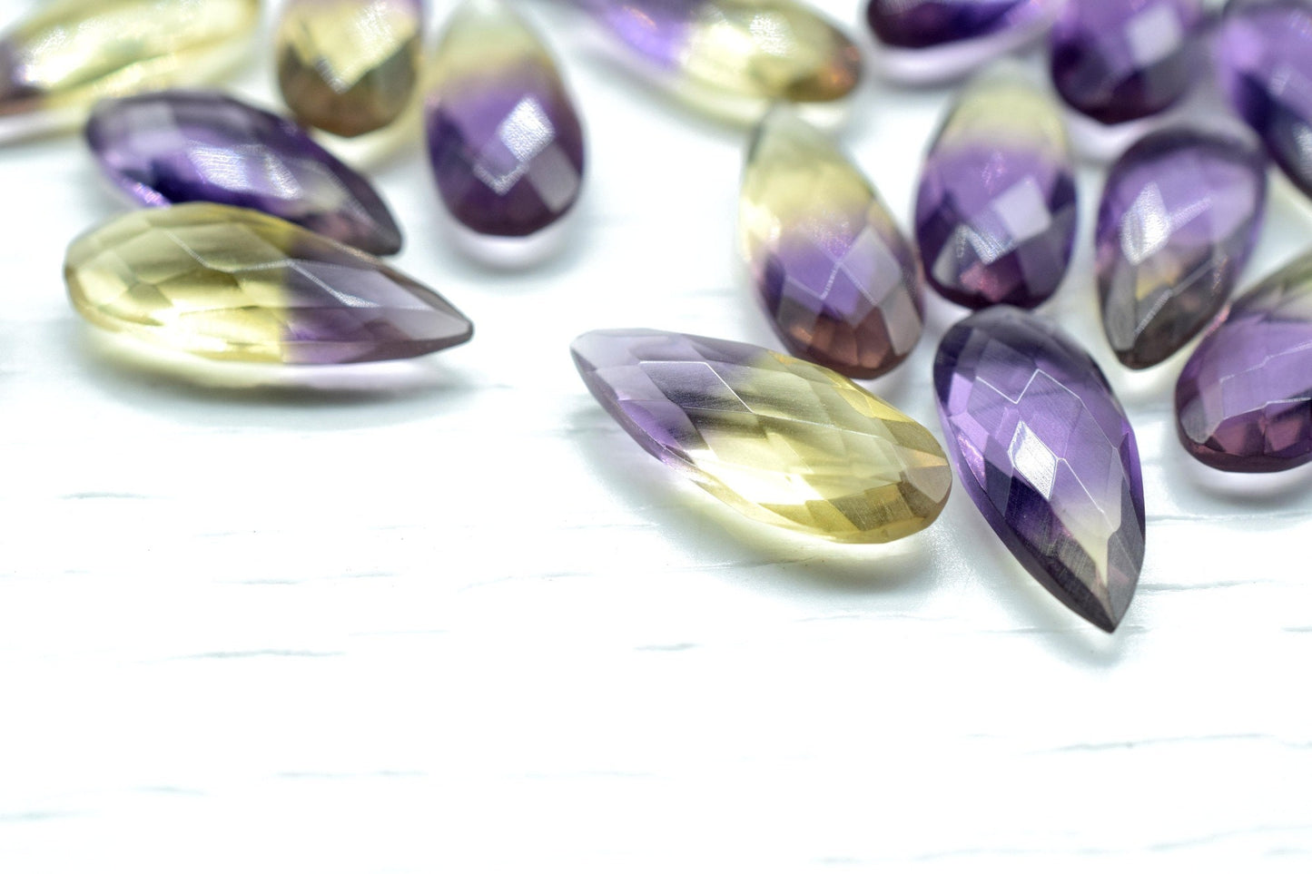 Ametrine 8X20mm Faceted Teardrop Briolettes,Bio Ametrine Gemstone Briolettes,Ametrine Long  Faceted Pear Beads, jewelry making Briolettes,