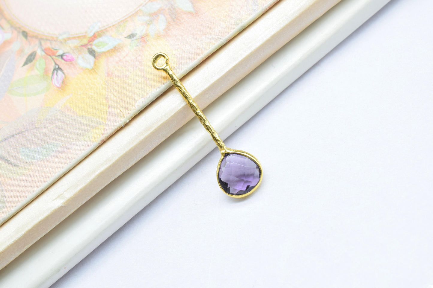 Flashy Amethyst Pendant/Gemstone Component/Faceted Amethyst Earring /Single Bail Charm/Necklace Pendant/Heart Shape Charm/Wholesale Supply