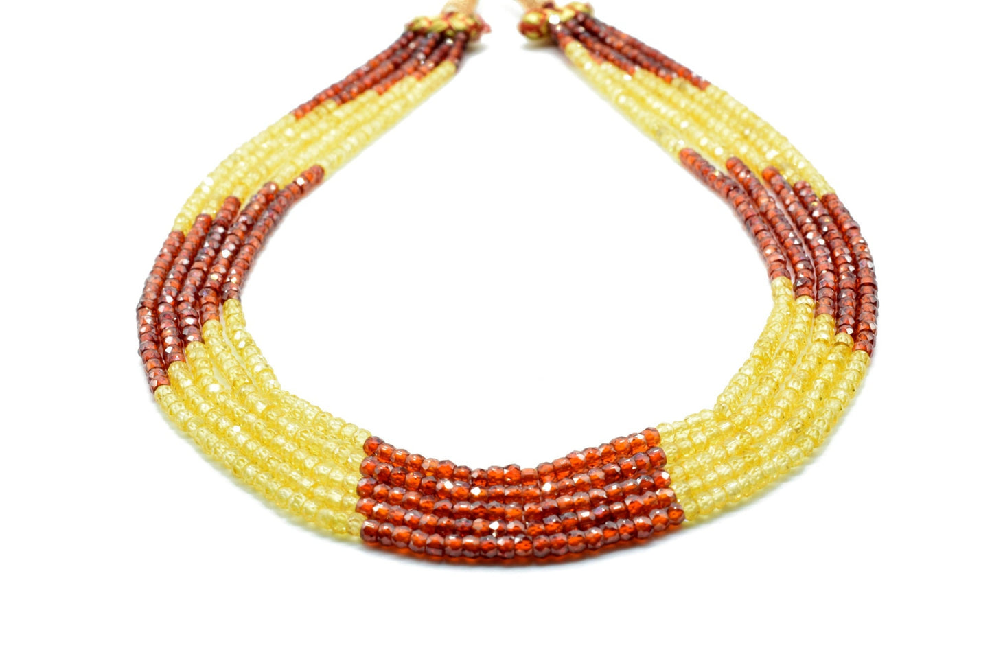 5 String Of Multi stone Necklace,Natural Cubic Zirconia Beads Necklace,Cubic Zirconia Muliti Color Beads Necklace,Cubic Zirconia Necklace,