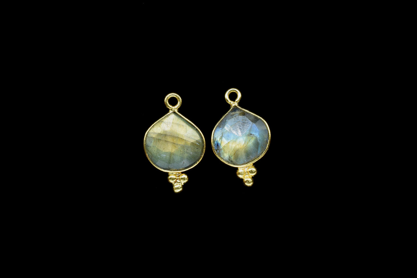 Labradorite Gemstone Heart Shape 10mm Pendant,Labradorite Checker Cut bezel Pendant Jewelry,Labradorite Faceted Bezel Link Connector,Gift