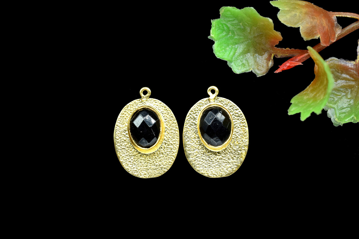 Black Onyx Handmade Pendant,Pendant Charms Connector,Gemstone Pendant jewelry,Oval Shape Pendant,Matt Earrings,Finding Oval Components,Gift