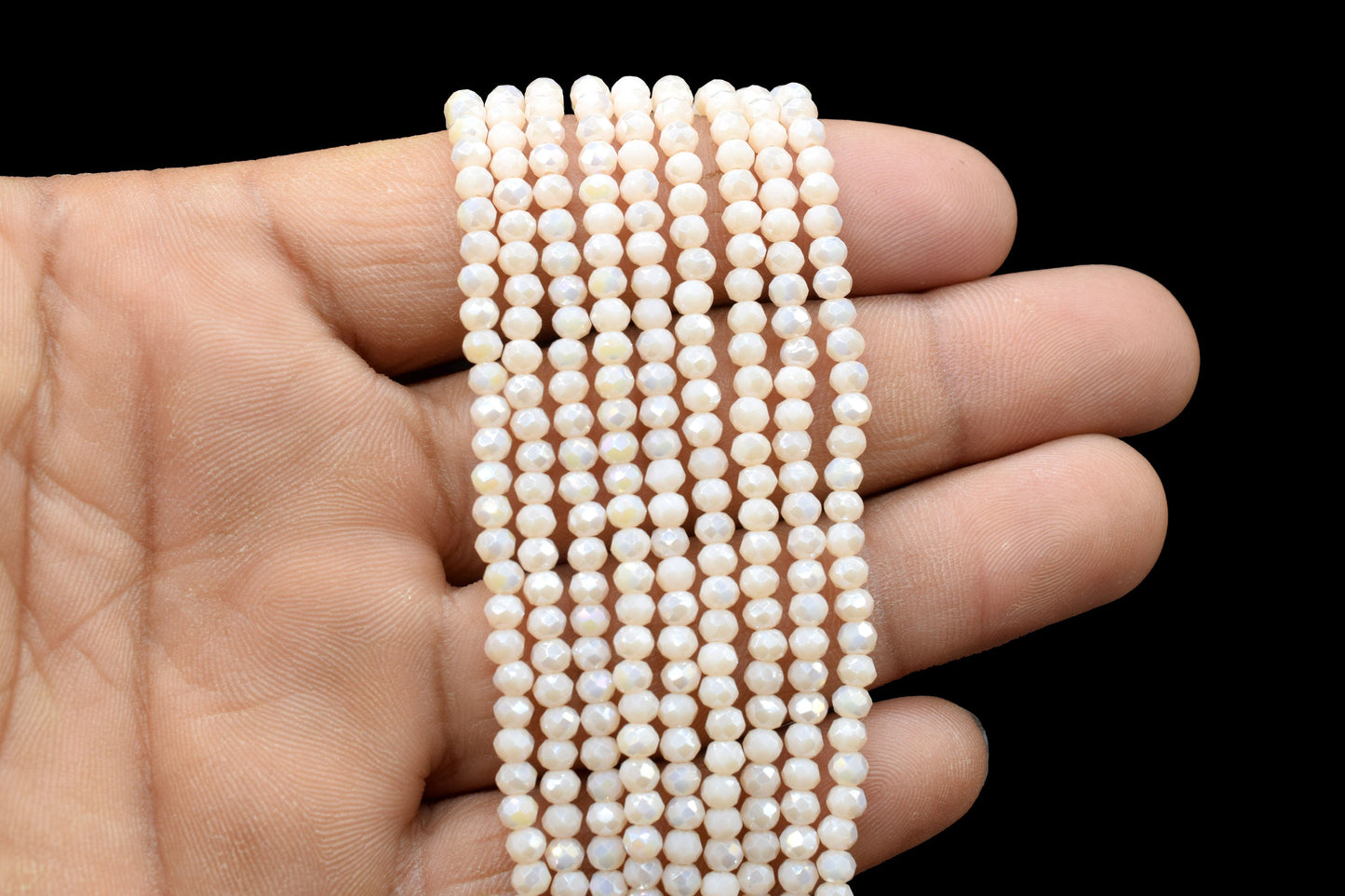 Peach Moonstone Coacted Faceted Beads/Loose Stone Beads/Jewelry Making Beads/Wholesale Beads/Peach Moonstone 3.50mm Faceted Beads/Gift