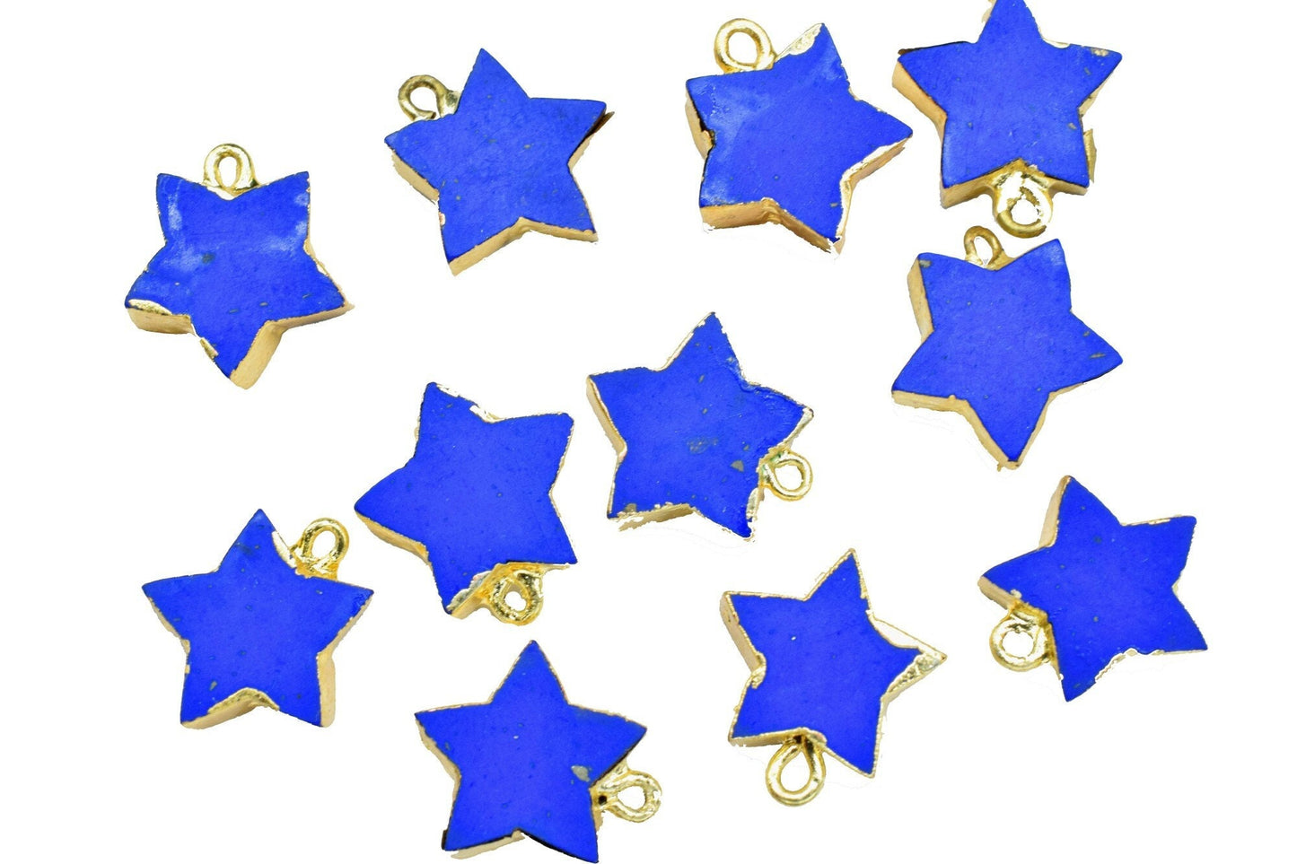 Lapis Lazuli Star Connector,Single Bail Connector,Handmade Star Charms Necklace,Star Pendant Jewelry Supply,Electroplated Gemstone Jewelry