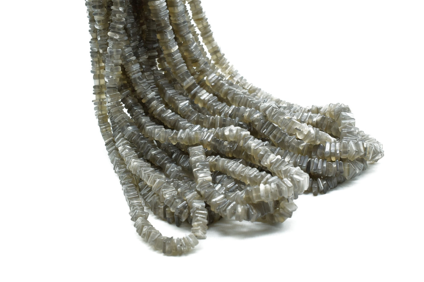 Grey Moonstone Heishi Beads Size 4-6MM 16 inch strand Approx,Moonstone Heishi Beads,Moonstone Heishi Cut Beads,Moonstone beads, smooth Beads