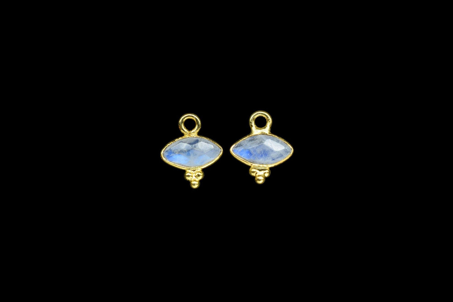 Gemstone Moonstone Charms Pendant/Marquise Shape Pendant/Handmade Pendant/Tiny Pendant/Necklace Connector jewelry/Women Jewelry/Gift