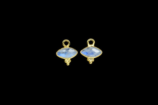 Gemstone Moonstone Charms Pendant/Marquise Shape Pendant/Handmade Pendant/Tiny Pendant/Necklace Connector jewelry/Women Jewelry/Gift
