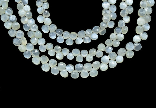 Grey Moonstone 6mm To 7mm Heart Shape Briolettes,Grey Gemstone Beads Jewelry,Grey Moonstone drops,Grey Moonstone Briolette,Grey Moonstone