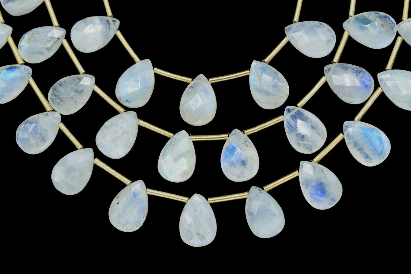 Rainbow Moonstone Faceted 9x13mm Teardrop Briolettes,Gemstone Teardrop, Moonstone Strands,Jewelry Making Supplies,Moonstone Teardrop Jewelry