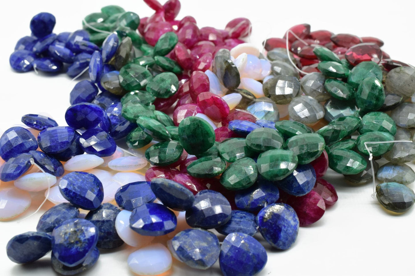 White Opal 14mm Heart shape Briolettes,White Opal briolettes for making jewelry,White Opal Briolettes,White Opal Heart briolettes strand,