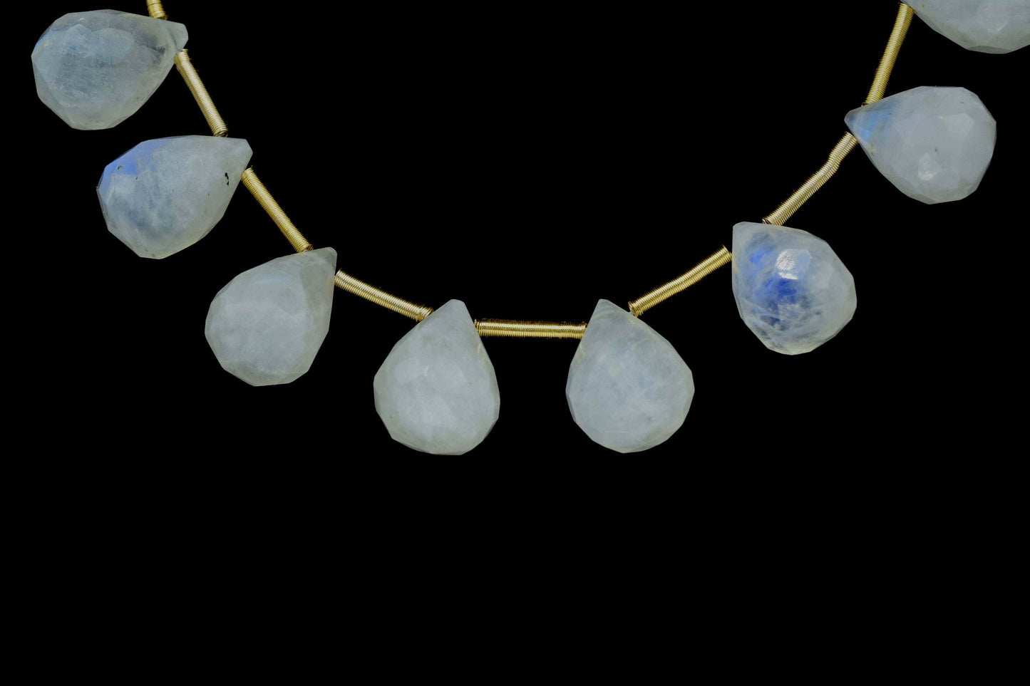 Natural Rainbow Moonstone 10x13mm Drop Briolettes,Calibrated Gemstone,Faceted Pear Briolettes,Moonstone Bead,Drops Shape Jewelry Making,Gift