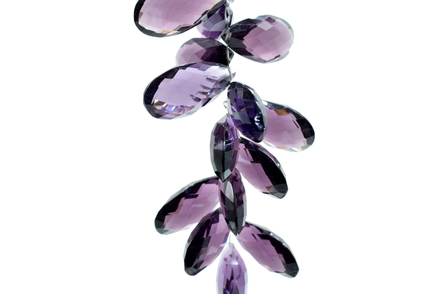 Amethyst Faceted 12x24mm Pear Shape Briolettes,Long Pear Shape Beads,Long Teardrop Briolettes,Gemstone for Jewellery,Purple Amethyst Beads