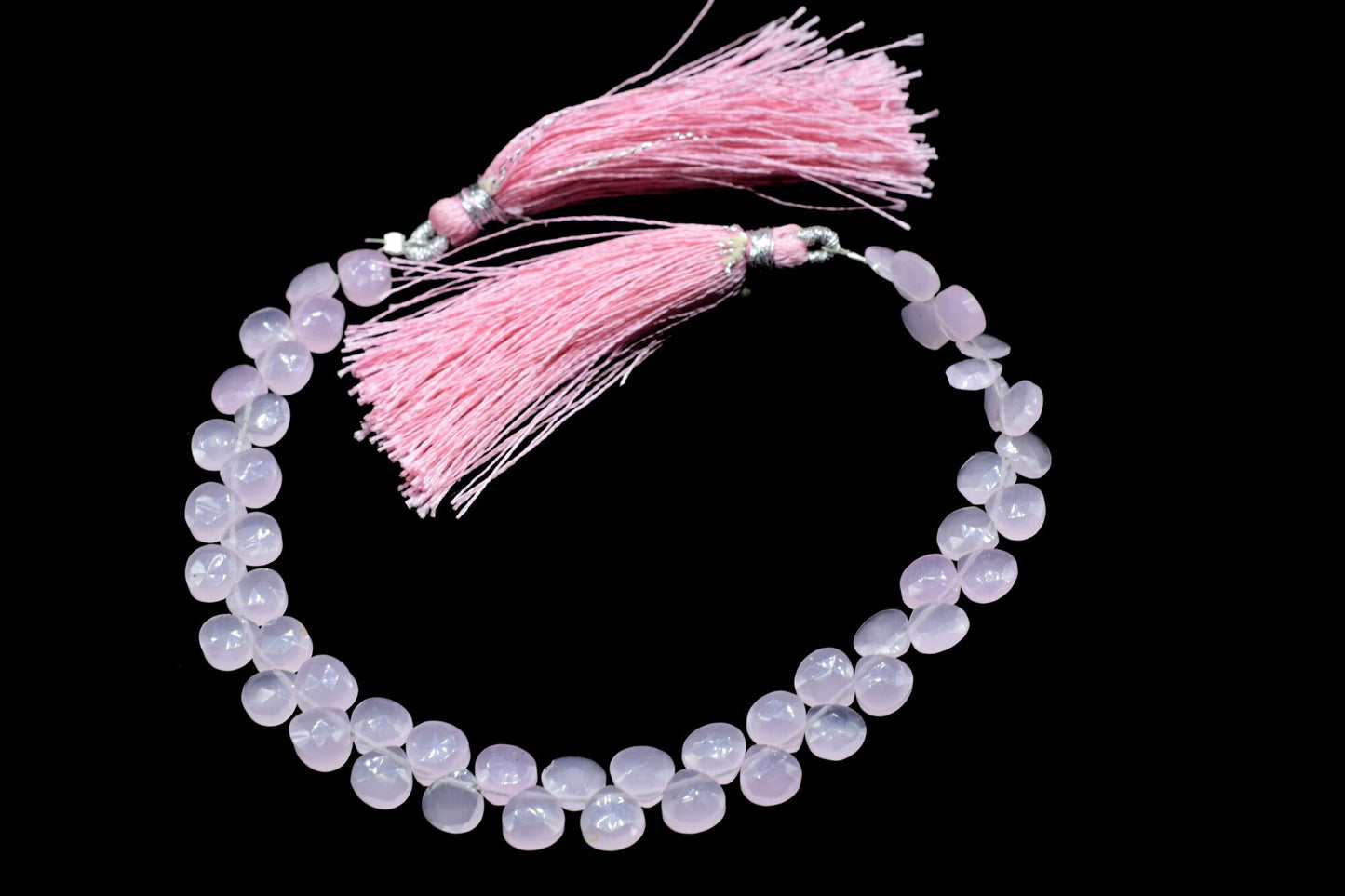 Pink Chalcedony 6mm Heart Shape Briolettes,Chalcedony Briolette,AAA Quality Briolette,7''pear shape strand,Chalcedony stones Briolettes