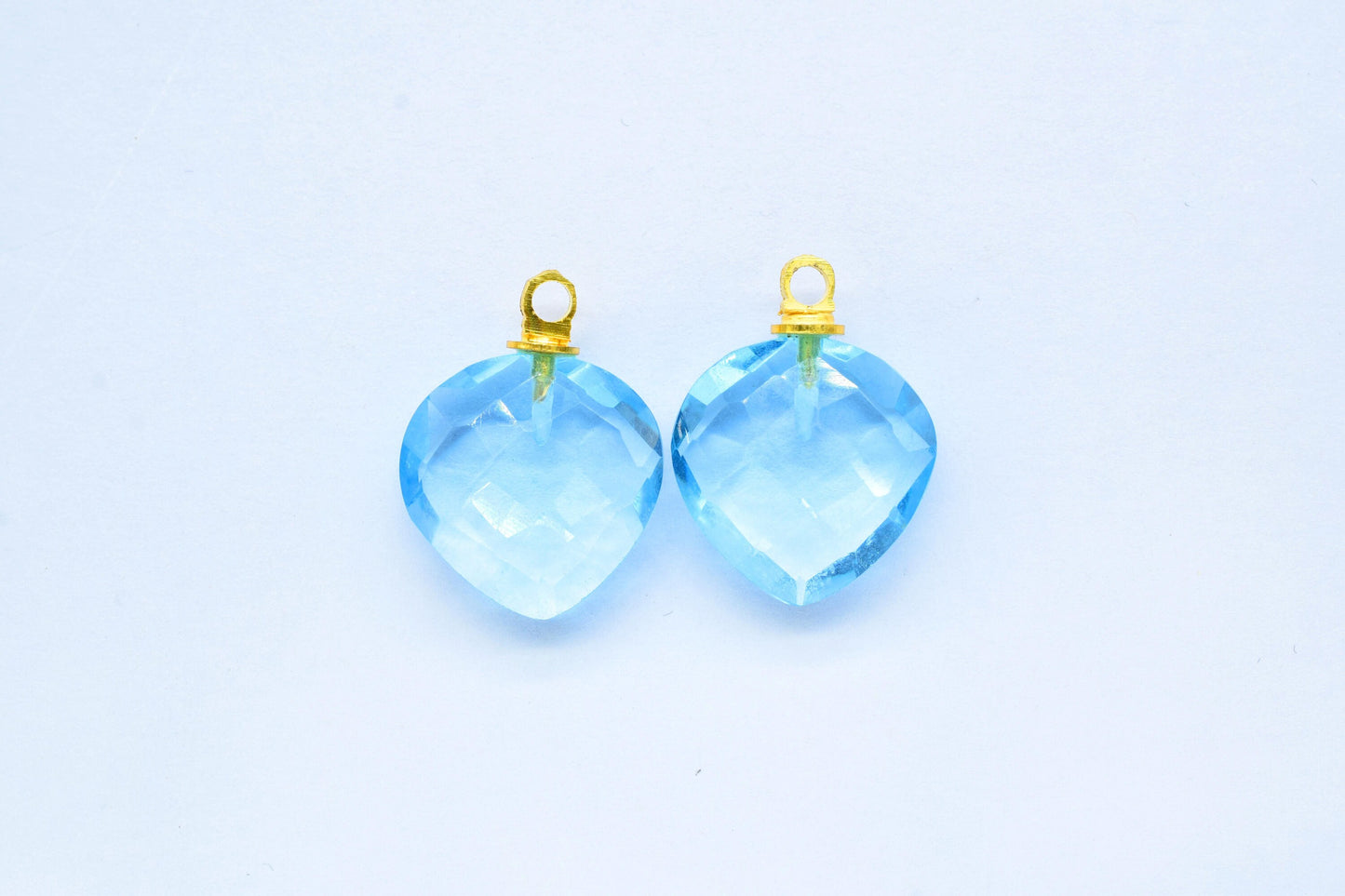 Gemstone Faceted Pendants,Heart Beads Connector,Briolettes Beads Pendant Jewelry,Heart Shape Drill Pendant Charm,Single Bail Pendants,Gift