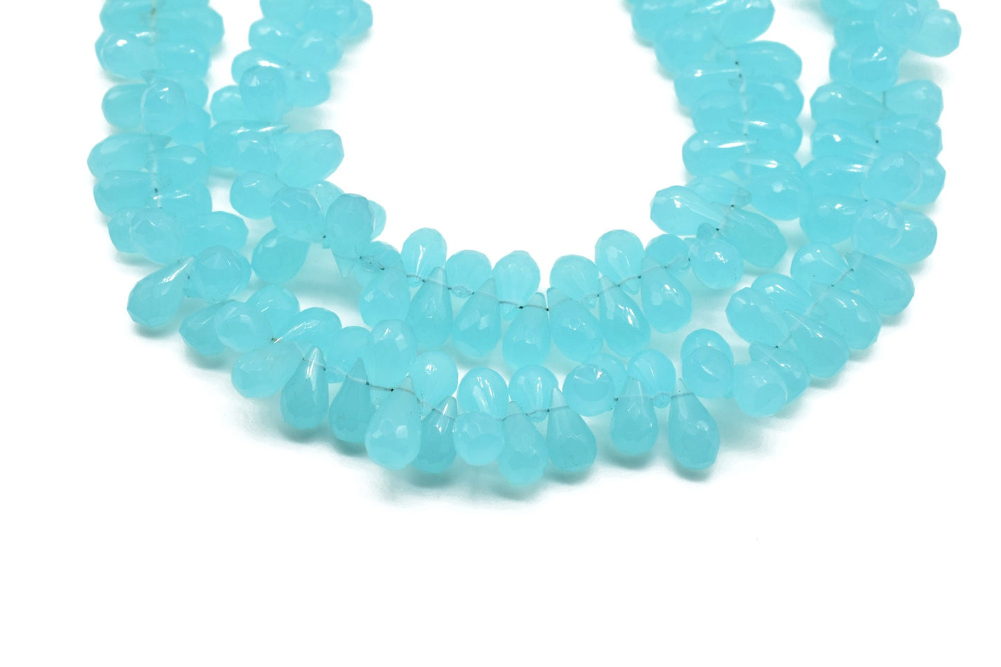 Peru Chalcedony faceted drops,AAA Quality teardrop bead,bridal Jewelry Making Supplie,Peru Chalcedony Teardrop,6x10 mm drops,9'' drop srtand