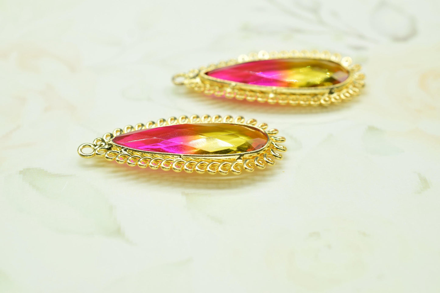Ametrine 10x30mm Teardrop Bezel Charm,Single Bail Pendant,Handmade Jewellery Connectors,Gemstone Brass Component,Handmade Connector,Gift