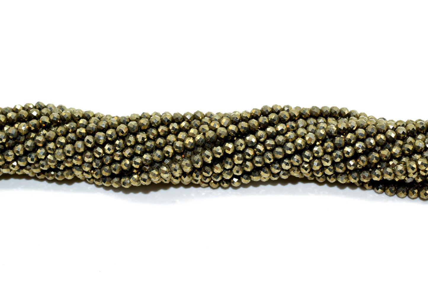 Pyrite Faceted Beads,Natural Gemstone Beads,Pyrite Stone Beads,3-3.50mm beads strand,Rondells Bead Strand,Semi Precious Bead,13"Full Strand
