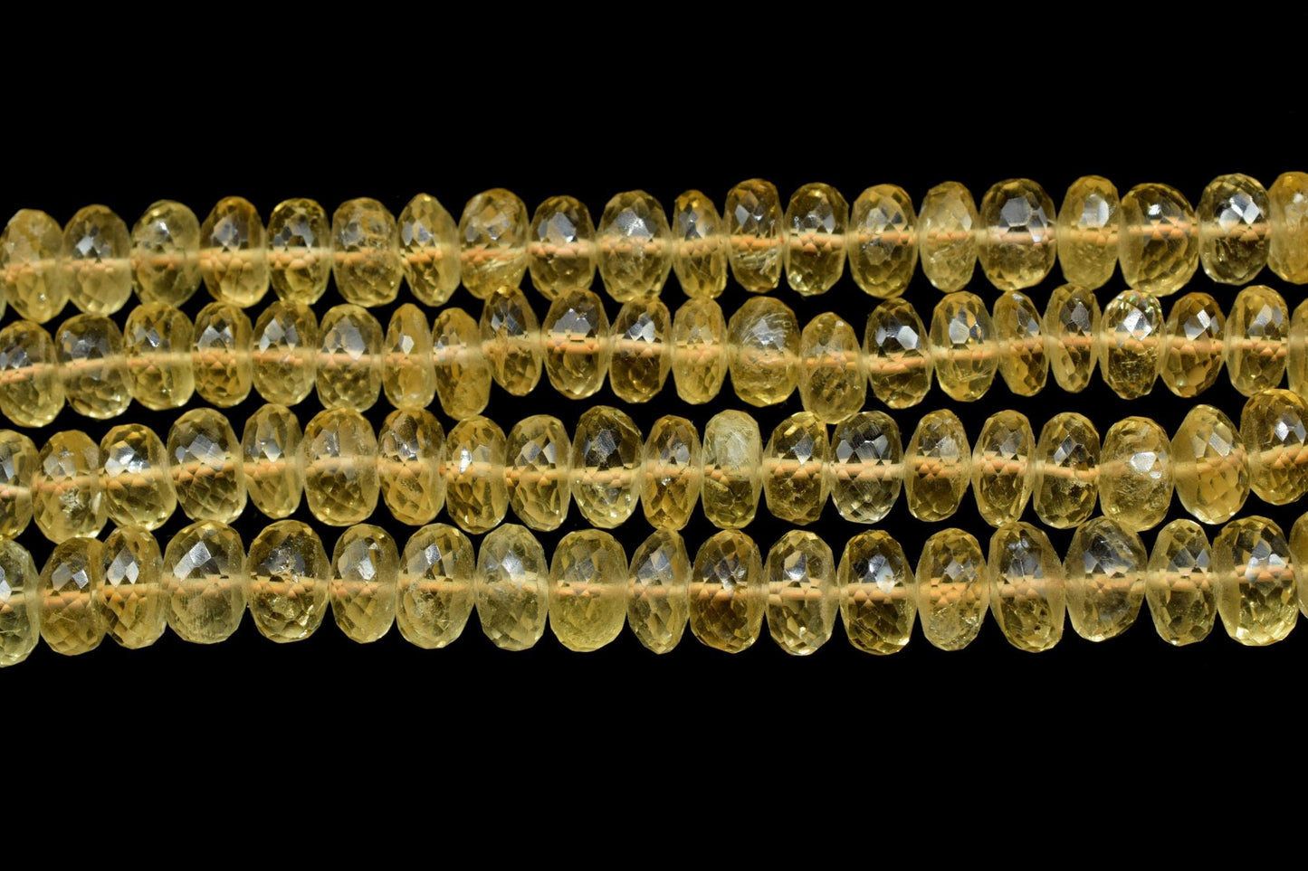 6 Inches Faceted Lemon Topaz Beads, Natural Lemon Topaz Gemstone Beads, 7.5mm to 8mm Size Rondelle Beads For Making Jewelry, Gemstone Beads