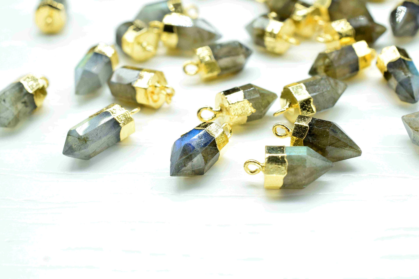 Labradorite Pointed Pendant,Pencil Connector,Gold Vermeil Point Pendants,Statement Pendant,Gemstone Pendant,Handmade pendant Jewelry,Gift