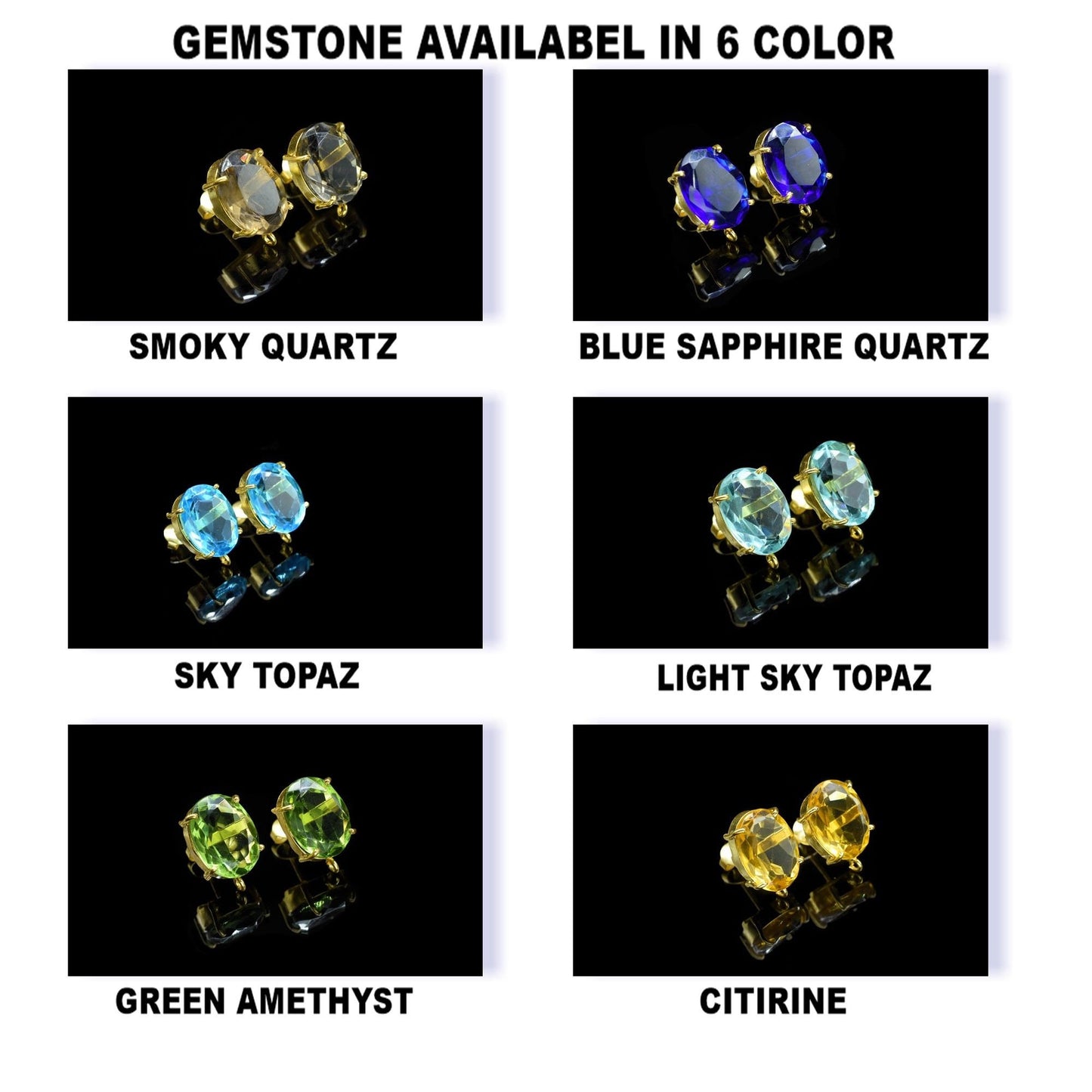 Smoky Quartz Components Earring,Handmade Beads Jewelry,Prong Bezel Earring,Gemstone Station Link,Citirine Studs Earring,Craft Supplies,Gift