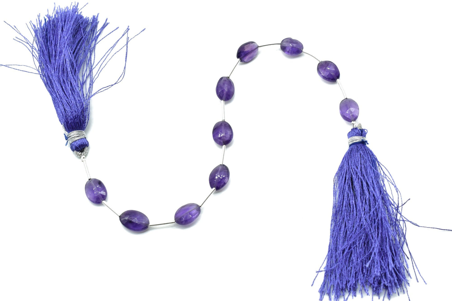 Amethyst Oval Shape 8x10mm briolettes,Vertical Top Drilled briolettes,Faceted Oval Briolettes,Good quality Oval Facet Briolettes,Amethyst