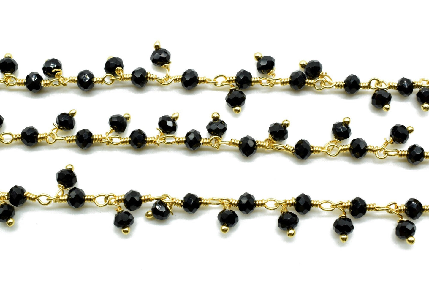 Black onyx Cluster Rosary Chain,Handmade Jewelry Making Wire Wrapped Beaded Chain By Foot For Necklace,Exceptional Spinel CLUSTER Rosary