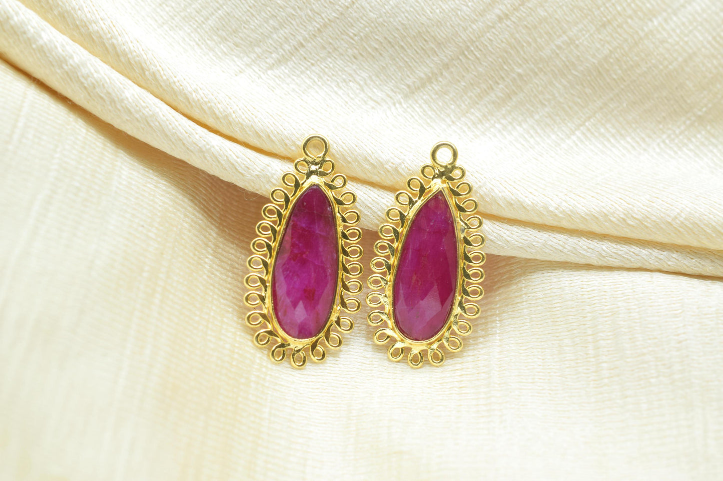 Ruby 8x20 Teardrop Bezel Charms,Wholesale Jewelry,Single Bail Pendant,Gemstone Brass Component,Handmade Jewellery Connectors,Gift