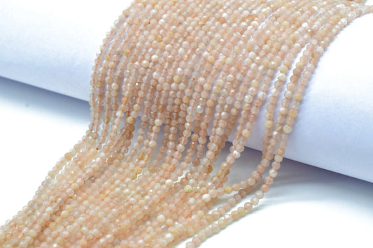 Peach Moonstone Rondelle beads,Jewelry making supplies,moonstone Bead Strand,Fine Bead Strand,Faceted beads,micro beads strand,AAA bead,13''