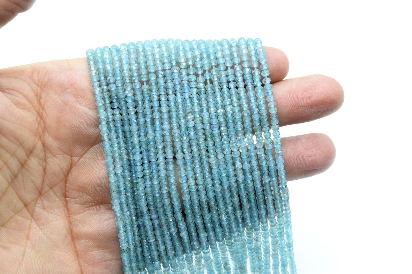 3mm Apatite Beads,Rondelle Faceted Beads,AAA Quality beads,Jewelry Making beads,Semi Precious Beads,sky blue Apatite beads,13'' beads strand