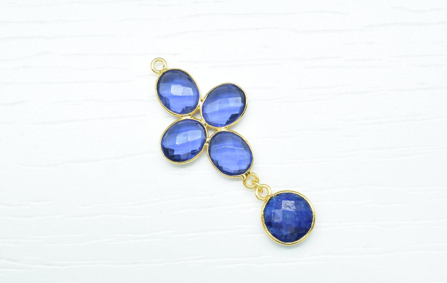Multi Stone Dangle Earring,Amethyst Dangle Earrings,Statement Earring,Handmade Jewelry,Blue Sapphire Drop Earring,Gemstone Bezel Earring