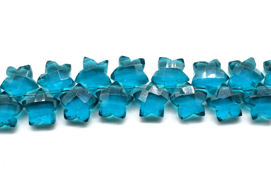 Neon Apatite 9mm star shape Faceted Briolette,Gemstone,Hand Carved Briolette,Carving Gemstone,Faceted Carved stones,Apatite carving gemstone