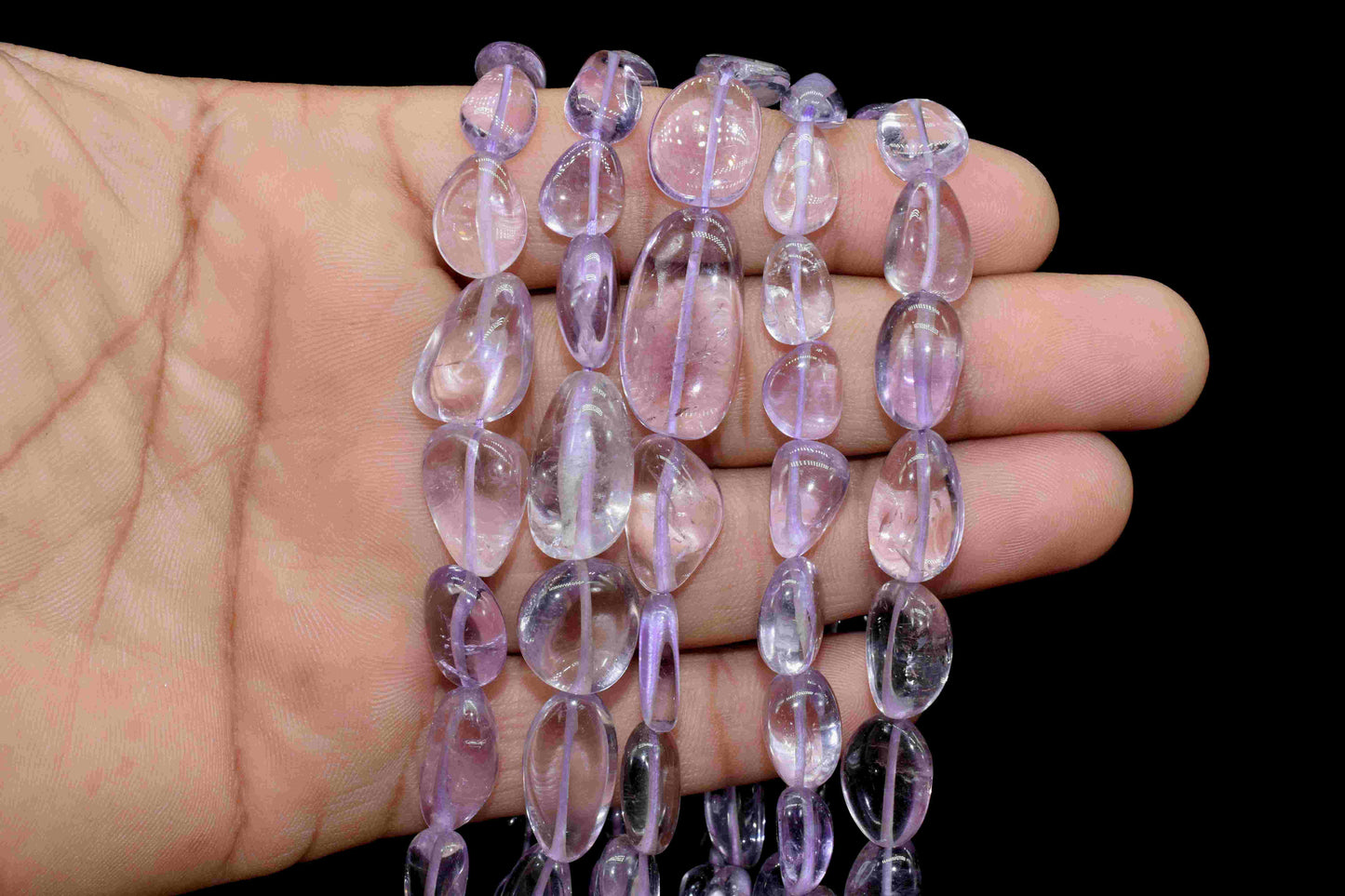 Natural Amethyst smooth Oval nuggets,handmade Necklace,Oval Shape Gemstone Tumble Beads,Purple nugget Strand,Amethyst Beads Jewelry,Gift