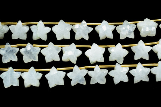 Moonstone Star Shape Briolette,Rainbow Moonstone Faceted Briolette,Sold By Strand,Beautiful Blue Flashy Briolette,Amazing Garland Star Shape