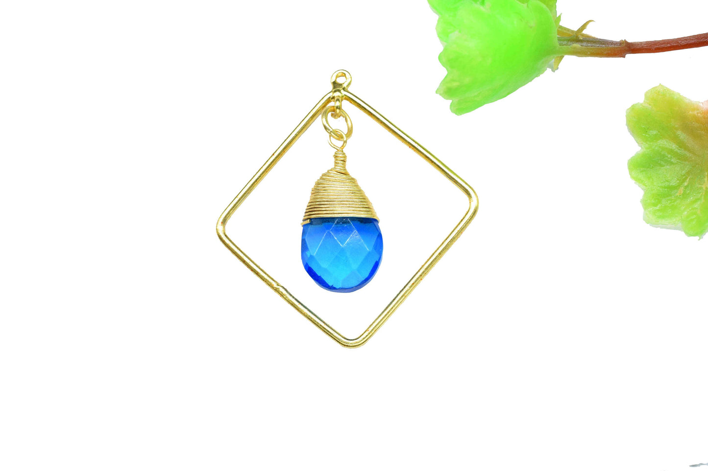 Handmade Square Pendants,Finding Square Connectors,Teardrop Beads Dangle Earring,Station Link Supply,Gemstone Jewelry,Wire Wrapped Component