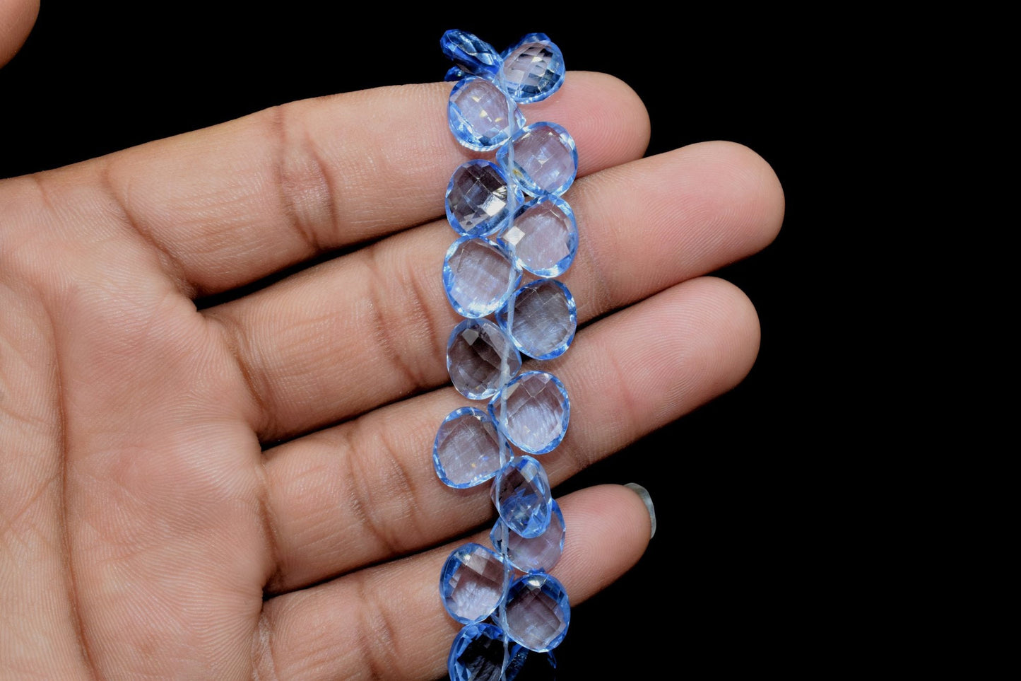 Tanzanite Heart Shape Faceted Beads Strand,10mm Heart Shap Briolettes,10 Inches Full Strand ,Tanzanite Briolettes,jewelry making heart shape