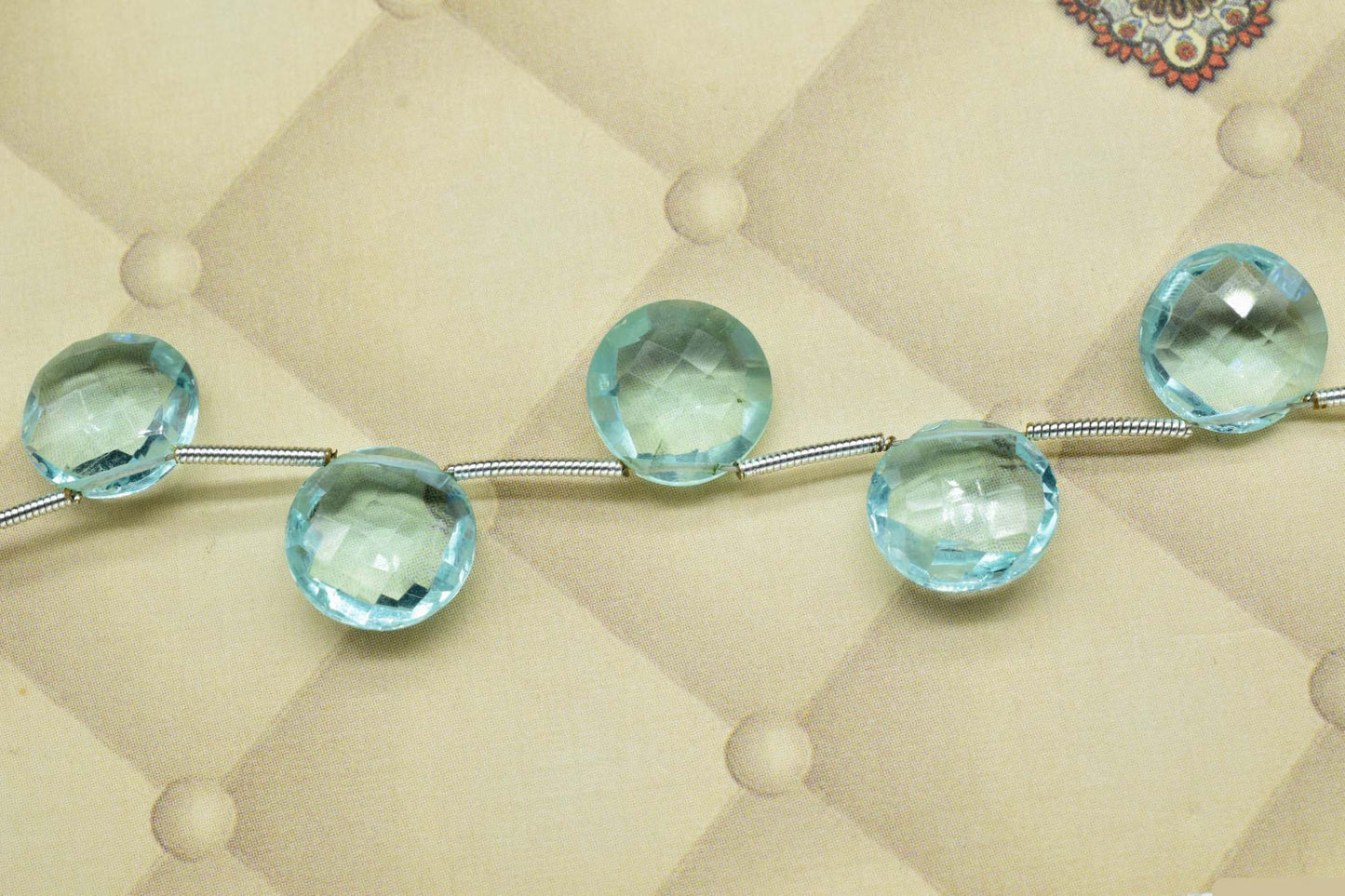 sky Topaz coin Faceted Beads,sky Topaz 12mm coin Briolettes,sky Topaz round Beads,12mm coin Briolettes Beads,wholesale beads,gemstone,craft