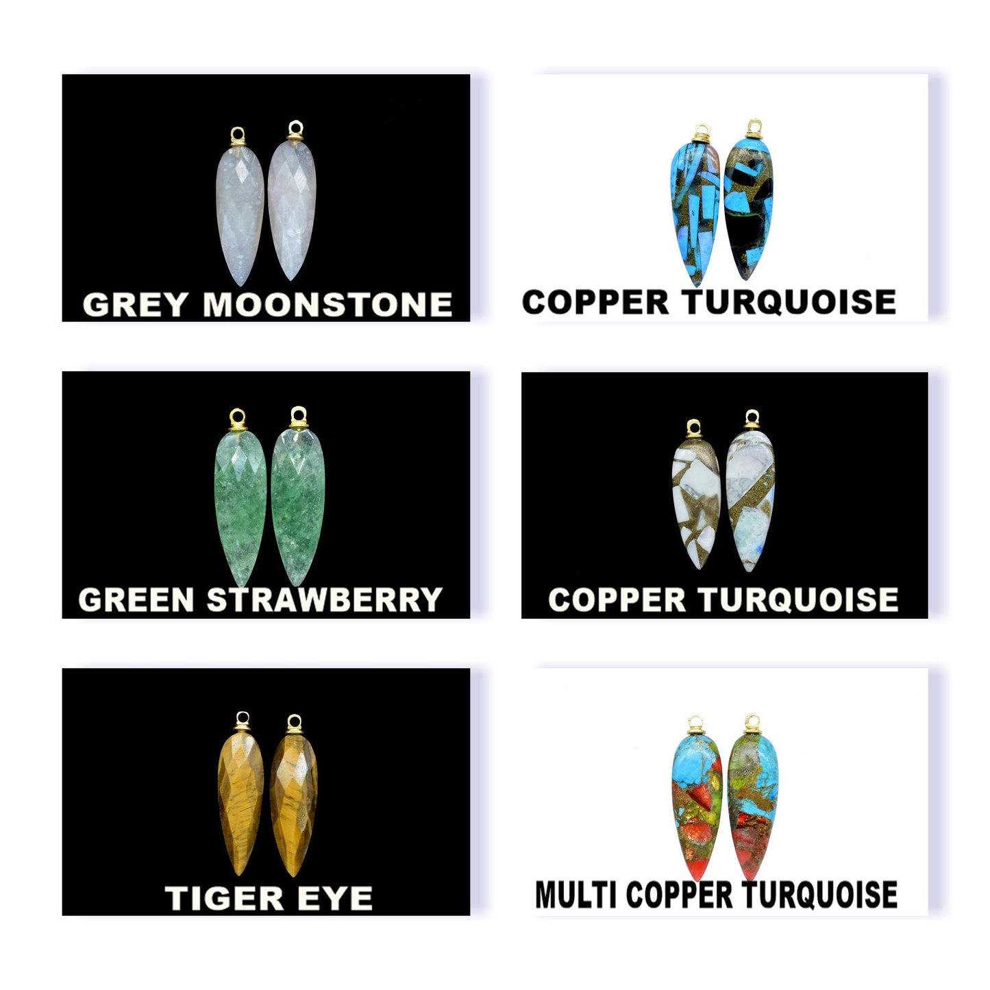 Gemstone Long Teardrop Pendant,Teardrop Drill Pendant Charm,Craft Supplies Tools,Findings Link Pendants,Single Bail Connector,Component Gift