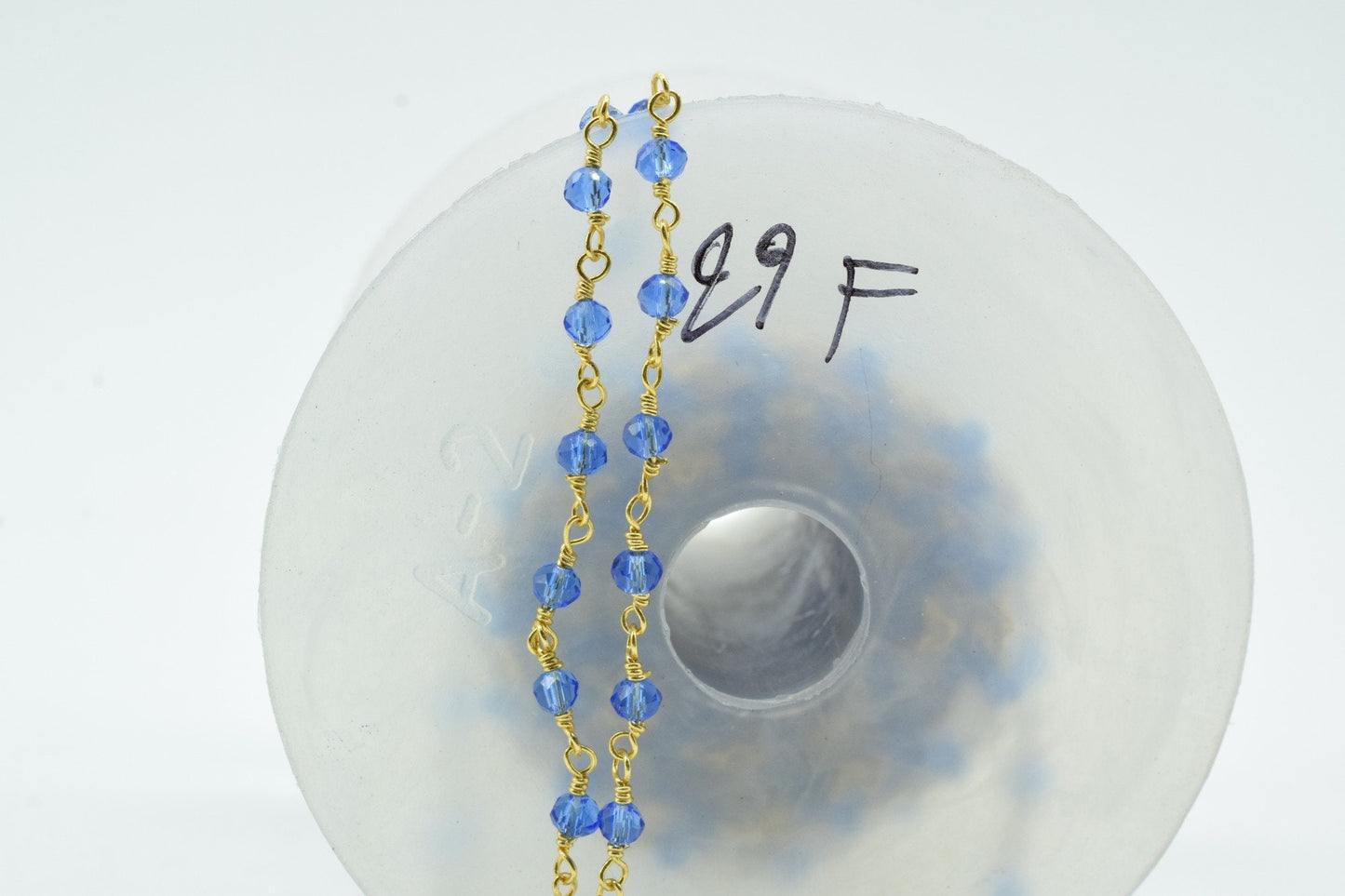 Tanzanite Quartz 3mm Beaded Chain,Rosary Chain,Tanzanite Wire Wrap Chain,Tanzanite Brass chain Jewelry Making Chain,Tanzanite Rosary
