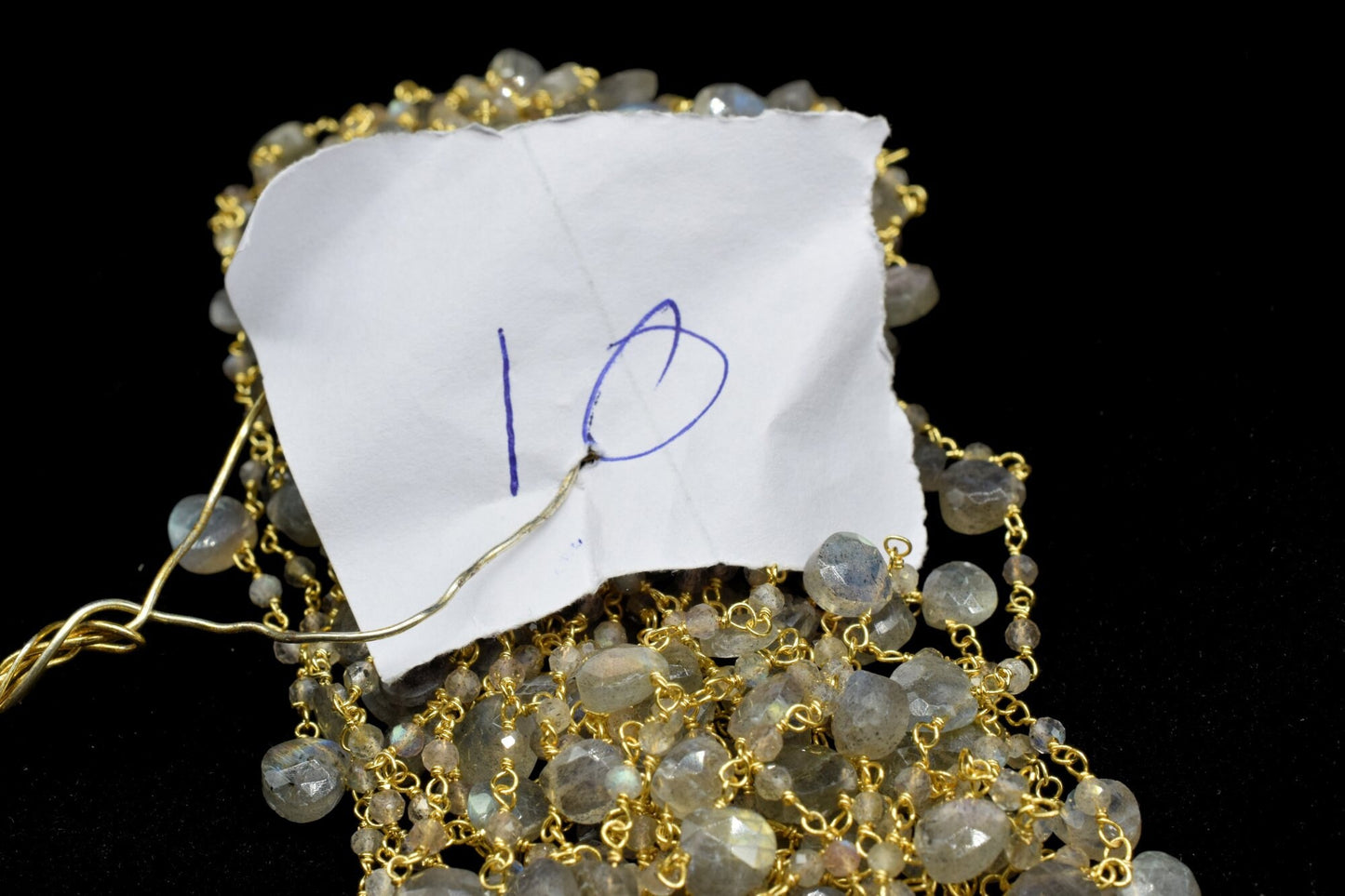 labradorite 2mm Rosary Beaded Chain,Labradorite Heart Shape Rosary Chain,Sold By Foot,labradorite briolette beaded chain,labradorite chain