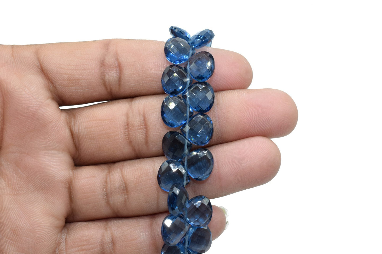 Kyanite Heart Shape Faceted Beads Strand,10mm Heart Shap Briolettes ,Moss Kyanite Briolettes ,jewelry making beads,gemstone Briolettes,beads
