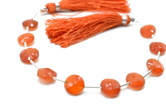 Carnelian 9mm Coin Briolettes,Carnelian Briolettes strand,Jewelry making beads,craft beads,Carnelian Round shape Briolettes,Carnelian beads